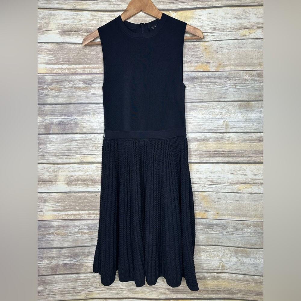 Ted Baker Alicii Bow Belt Knit Fit & Flare Dress Black 1 (USA 0-2) - Picture 3 of 8